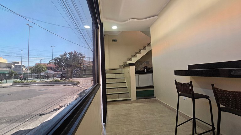 Suíte Quádrupla com vista da praça