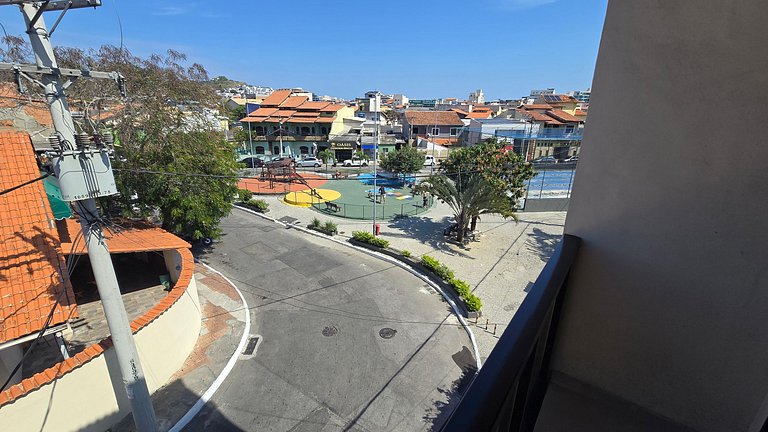 Suíte Quádrupla com vista da praça